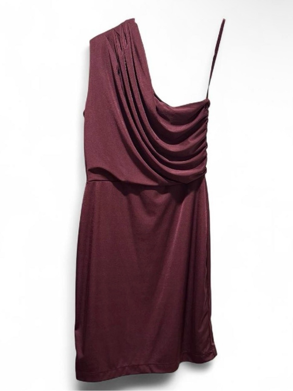The Limited One-Shoulder Draped Cocktail Dress - Burgundy Plum
